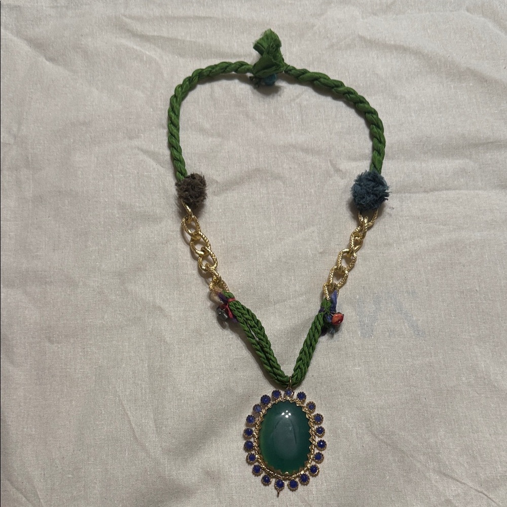 Elegant Green and Gold color  Pendant Necklace from Istanbul